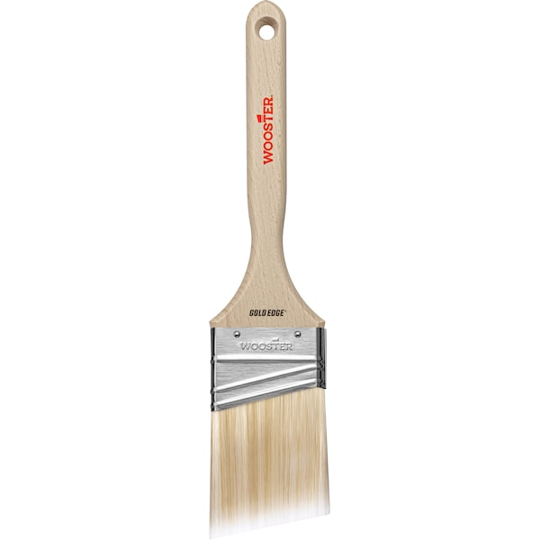 2-1/2 Angle Sash Paint Brush, Gold CT Polyester Bristle, Wood Handle, 1